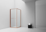 INSLIDE DOUCHECABINE - NAAR BINNEN OPENENDE SCHUIFDEUR EN ZIJWAND - RUIMTEBESPAREND - OMKEERBAAR - 6MM VEILIGHEIDSGLAS - 90X90X200 CM - GUNMETAL - HELDER GLAS