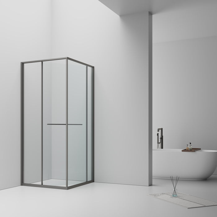 Douchecabine 90x90x200 cm InSlide - gunmetal - productfoto