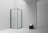 INSLIDE DOUCHECABINE - NAAR BINNEN OPENENDE SCHUIFDEUR EN ZIJWAND - RUIMTEBESPAREND - OMKEERBAAR - 6MM VEILIGHEIDSGLAS - 90X90X200 CM - GUNMETAL - HELDER GLAS