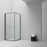 Douchecabine 90x90x200 cm InSlide – gunmetal | Helder glas