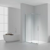 X-SLIDE INLOOPDOUCHE MET SCHUIFDEUR - SCHUIFDEUR VOOR NIS - MET ANTI-KALKBEHANDELING - OMKEERBAAR - 8MM VEILIGHEIDSGLAS - 120X200CM - CHROOM - HELDER GLAS
