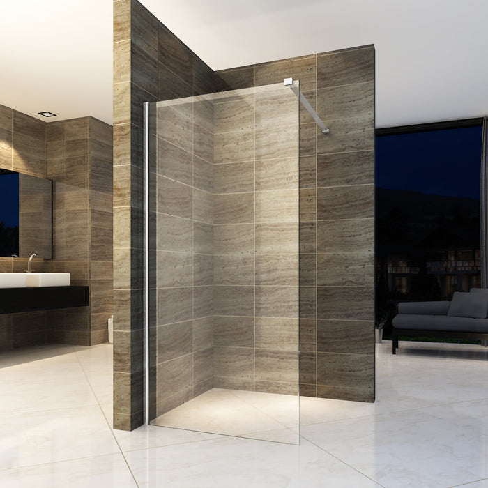 ALONI INLOOPDOUCHE - 900 X 2000MM - CHROOM - HELDER GLAS