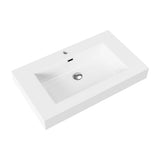 ALONI WASTAFEL - 1 WASBAK - MET OVERLOOP - 1 KRAANGAT - KUNSTMARMER - 80X10X46 CM - MAT WIT