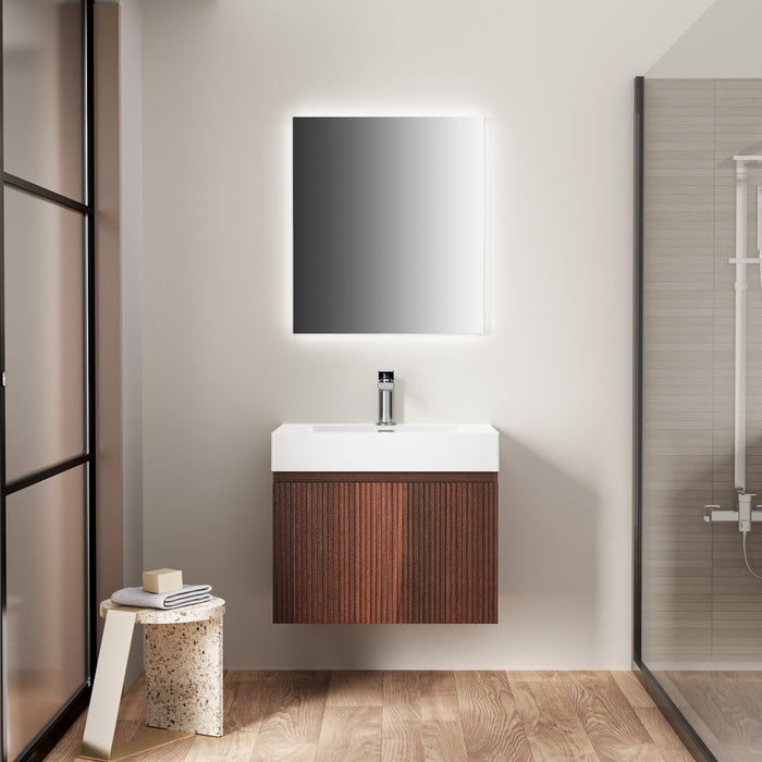 ALONI WASTAFEL - 1 WASBAK - MET OVERLOOP - 1 KRAANGAT - KUNSTMARMER - 60X10X46 CM - GLANZEND WIT