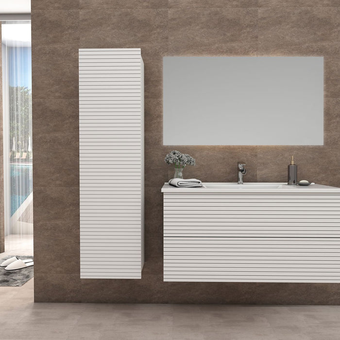ELITE ONDERKAST MET HORIZONTAAL RELIËF (80CM) - MAT WIT