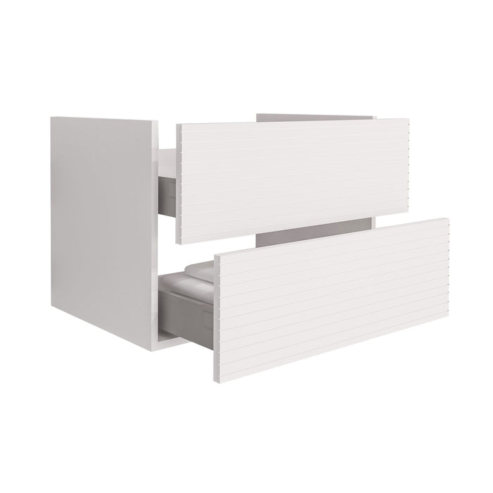 ELITE ONDERKAST MET HORIZONTAAL RELIËF (80CM) - MAT WIT