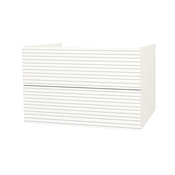 ELITE ONDERKAST MET HORIZONTAAL RELIËF (80CM) - MAT WIT