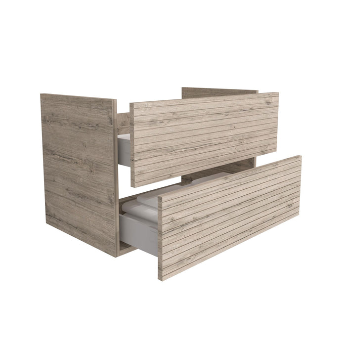 ELITE ONDERKAST MET HORIZONTAAL RELIËF (80CM) - LICHT HOUT