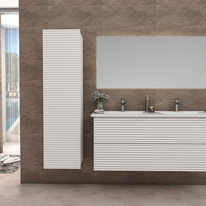 ELITE ONDERKAST MET HORIZONTAAL RELIËF (120CM) - MAT WIT