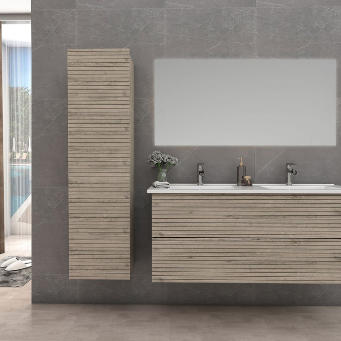ELITE ONDERKAST MET HORIZONTAAL RELIËF (120CM) - LICHT HOUT