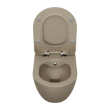 CREAVIT FREE HANGTOILET MET BIDET - RANDLOOS - ZONDER ZITTING - MAT CAPPUCCINO