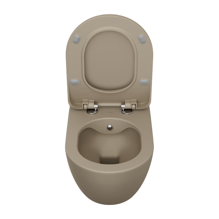 CREAVIT FREE HANGTOILET MET BIDET - RANDLOOS - ZONDER ZITTING - MAT CAPPUCCINO