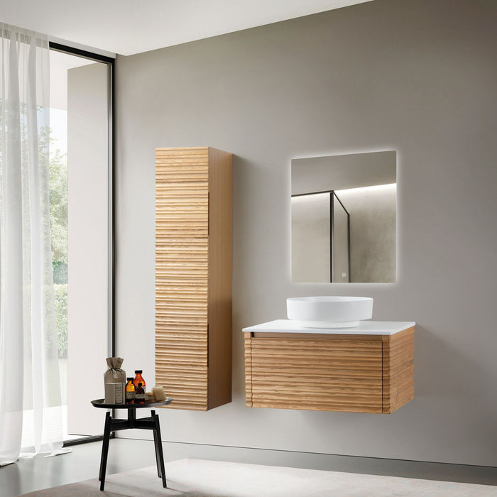 KAMELLIA WASTAFELONDERKAST - 1 LADE - GREEPLOOS - SOFT CLOSE – 79X40X52 CM - LICHT WALNOTEN