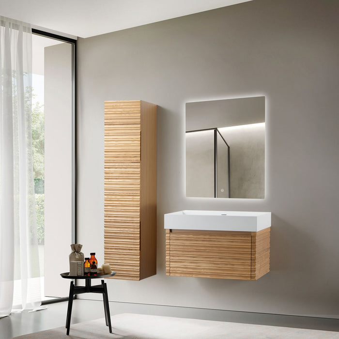 KAMELLIA WASTAFELONDERKAST - 1 LADE - GREEPLOOS - SOFT CLOSE – 79X40X52 CM - LICHT WALNOTEN