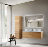 KAMELLIA WASTAFELONDERKAST - 1 LADE - GREEPLOOS - SOFT CLOSE – 119X40X52 CM - LICHT WALNOTEN