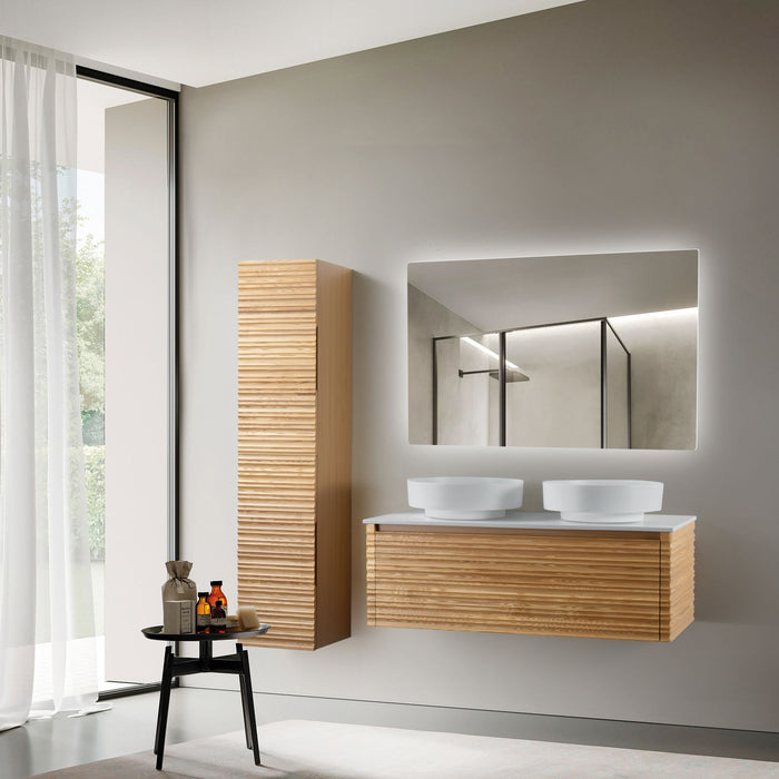 KAMELLIA WASTAFELONDERKAST - 1 LADE - GREEPLOOS - SOFT CLOSE – 119X40X52 CM - LICHT WALNOTEN