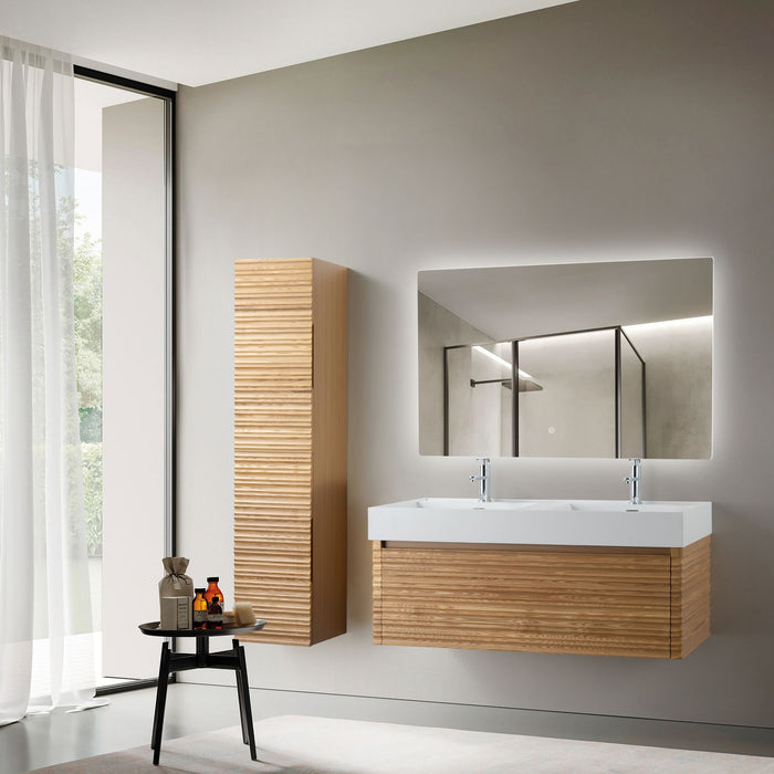 KAMELLIA WASTAFELONDERKAST - 1 LADE - GREEPLOOS - SOFT CLOSE – 119X40X52 CM - LICHT WALNOTEN