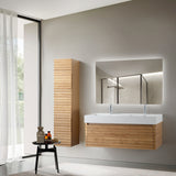 WONDA SQUARE WASTAFEL - 2 WASBAKKEN - MET OVERLOOP - ZONDER KRAANGATEN - KUNSTMARMER - 120X12X52,5 CM - MAT WIT