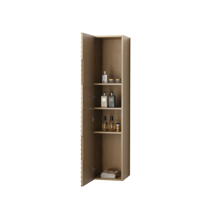 KAMELLIA KOLOMKAST - 2 DEUREN - GREEPLOOS - SOFT CLOSE - OMKEERBAAR - 35X160X35 CM - LICHT WALNOTEN