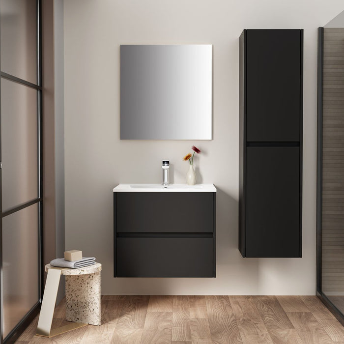 ALONI HAYAT WASTAFELONDERKAST - 2 LADES - SOFTCLOSE - GREEPLOOS - 59,5X50X45 CM - MAT ZWART