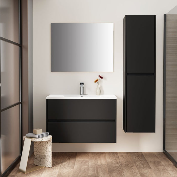 ALONI HAYAT WASTAFELONDERKAST - 2 LADES - SOFTCLOSE - GREEPLOOS - 79,5X50X45 CM - MAT ZWART
