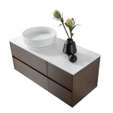 LAYDA WASTAFELONDERKAST - 4 LADES - GREEPLOOS - SOFT CLOSE – 119X49X52 CM - DONKER WALNOTEN