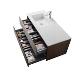LAYDA WASTAFELONDERKAST - 4 LADES - GREEPLOOS - SOFT CLOSE – 119X49X52 CM - DONKER WALNOTEN