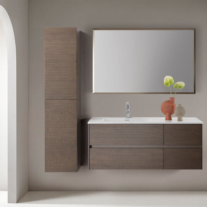 LAYDA WASTAFELONDERKAST - 4 LADES - GREEPLOOS - SOFT CLOSE – 119X49X52 CM - DONKER WALNOTEN