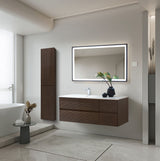 LAYDA WASTAFELONDERKAST - 4 LADES - GREEPLOOS - SOFT CLOSE – 119X49X52 CM - DONKER WALNOTEN