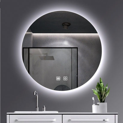 ALONI OMEGA SPIEGEL - MET LED VERLICHTING - ROND - ZONDER LIJST - MET VERWARMING - KLEURTEMPERATUUR LED 3500-6500K - 100CM