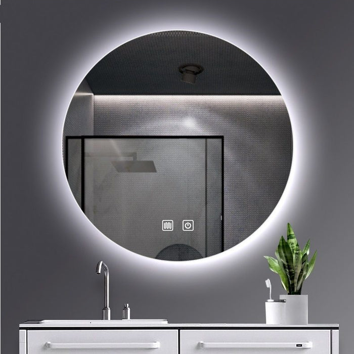 ALONI OMEGA SPIEGEL - MET LED VERLICHTING - ROND - ZONDER LIJST - MET VERWARMING - KLEURTEMPERATUUR LED 3500-6500K - 100CM