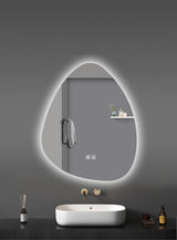 ALONI UOVO SPIEGEL - MET LED VERLICHTING - EIROND - ZONDER LIJST - MET VERWARMING - KLEURTEMPERATUUR LED 3500-6500K - 60X80CM