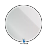 ALONI OMEGA SPIEGEL - MET LED VERLICHTING - ROND - MET LIJST - ZONDER VERWARMING - KLEURTEMPERATUUR LED 3500-6500K - 80CM - MAT ZWART