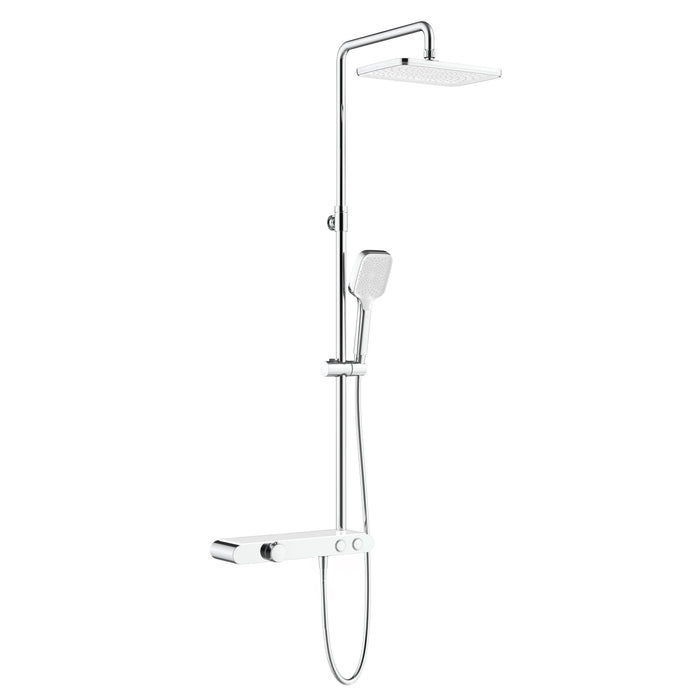 ALONI THERMOSTATISCHE DOUCHEKRAAN MET PLANCHET CHROOM WIT