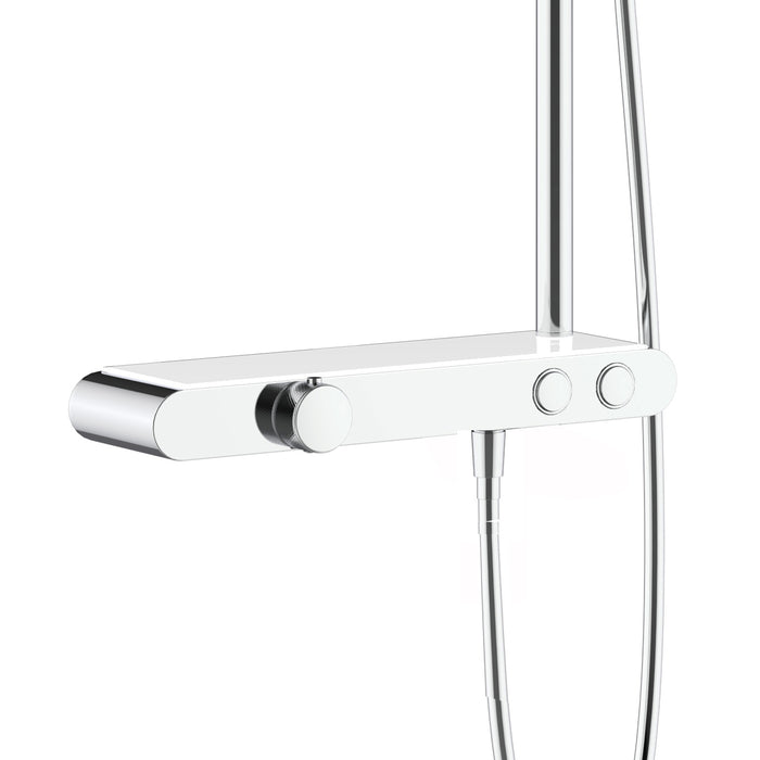 ALONI THERMOSTATISCHE DOUCHEKRAAN MET PLANCHET CHROOM WIT