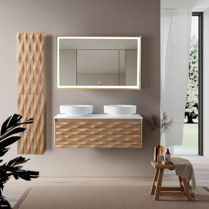 MAGNOLIA WASTAFELONDERKAST - 1 LADE - GREEPLOOS - SOFT CLOSE – 119X40X52 CM - LICHT EIKEN