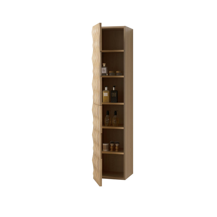 MAGNOLIA KOLOMKAST - 2 DEUREN - GREEPLOOS - SOFT CLOSE - OMKEERBAAR - 35X160X35 CM - LICHT EIKEN