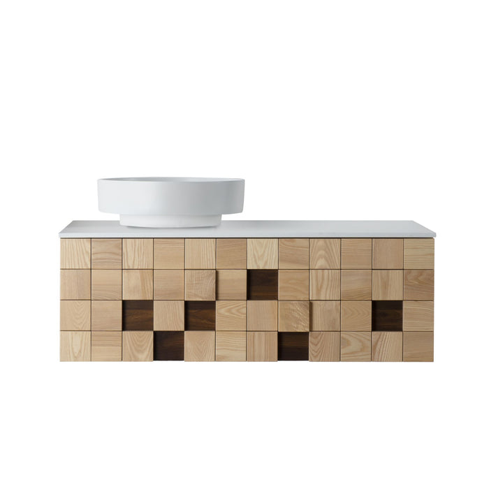 MIMOZA WASTAFELONDERKAST - 1 LADE - GREEPLOOS - SOFT CLOSE – 119X40X52 CM - LICHT EIKEN