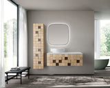 MIMOZA WASTAFELONDERKAST - 1 LADE - GREEPLOOS - SOFT CLOSE – 119X40X52 CM - LICHT EIKEN