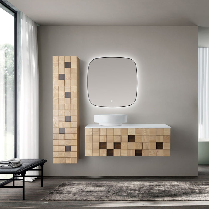 MIMOZA WASTAFELONDERKAST - 1 LADE - GREEPLOOS - SOFT CLOSE – 119X40X52 CM - LICHT EIKEN