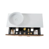 MIMOZA WASTAFELONDERKAST - 1 LADE - GREEPLOOS - SOFT CLOSE – 119X40X52 CM - LICHT EIKEN