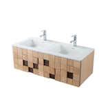 MIMOZA WASTAFELONDERKAST - 1 LADE - GREEPLOOS - SOFT CLOSE – 119X40X52 CM - LICHT EIKEN
