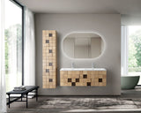 MIMOZA WASTAFELONDERKAST - 1 LADE - GREEPLOOS - SOFT CLOSE – 119X40X52 CM - LICHT EIKEN