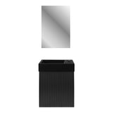 ALONI MIKARO TOILETMEUBELONDERKAST - 1 DEUR - RECHTS - MET GREEP - SOFT CLOSE - 40X50X22,3CM - ZWART EIKEN