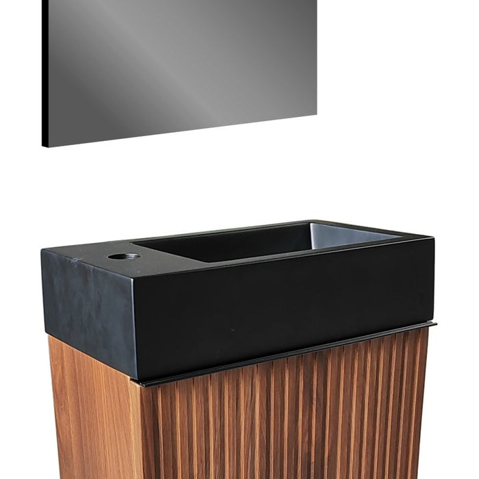 ALONI MIKARO TOILETMEUBELONDERKAST - 1 DEUR - OMKEERBAAR - MET GREEP - SOFT CLOSE - 40X50X22,3 CM - WALNOOT