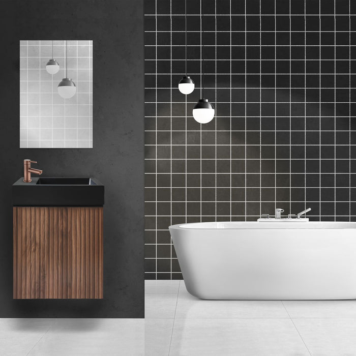 ALONI MIKARO TOILETMEUBELONDERKAST - 1 DEUR - OMKEERBAAR - MET GREEP - SOFT CLOSE - 40X50X22,3 CM - WALNOOT