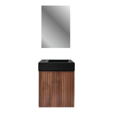 ALONI MIKARO TOILETMEUBELONDERKAST - 1 DEUR - OMKEERBAAR - MET GREEP - SOFT CLOSE - 40X50X22,3 CM - WALNOOT