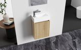 ALONI MIKARO TOILETMEUBELONDERKAST - 1 DEUR - OMKEERBAAR - GREEPLOOS - SOFT CLOSE - 40X50X22,3 CM - LICHT EIKEN
