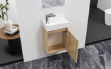 ALONI MIKARO TOILETMEUBELONDERKAST - 1 DEUR - OMKEERBAAR - GREEPLOOS - SOFT CLOSE - 40X50X22,3 CM - LICHT EIKEN