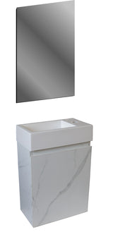 ALONI MKADO TOILETMEUBELONDERKAST - 1 DEUR - RECHTS - GREEPLOOS - SOFT CLOSE - 40X50X22,3 CM - WIT MARMER